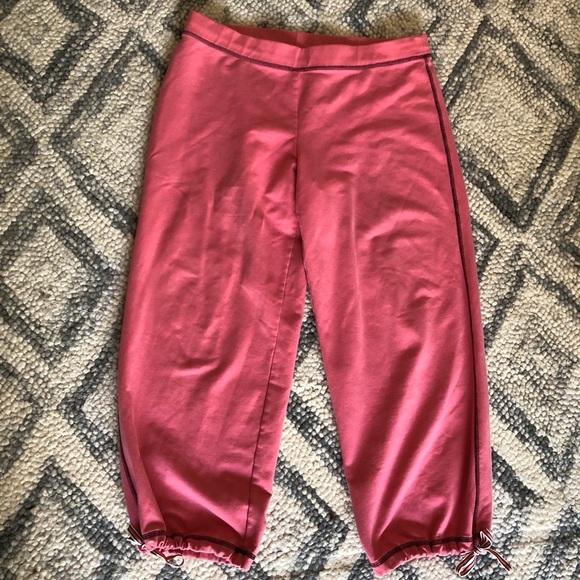 Loft Ann Taylor salmon pink cropped sweatpants  sz M - Picture 1 of 6